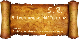 Stiegelmayer Nárciusz névjegykártya